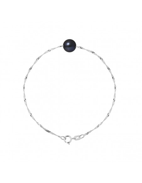 Pulsera de cadena de oro y perla de cultivo de 7 mm - 4 colores - Alix