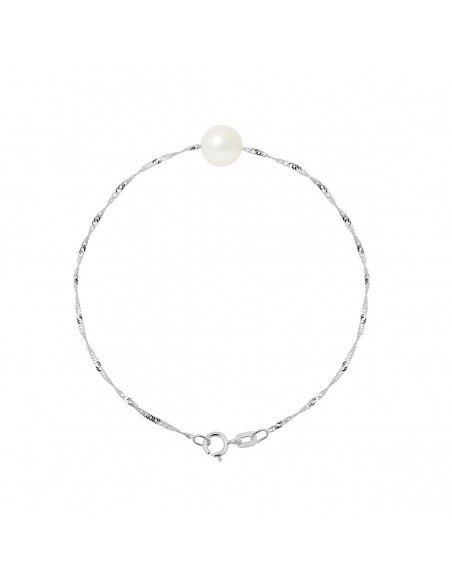 Gold chain bracelet and 7 mm culture pearl - 4 colors - Alix