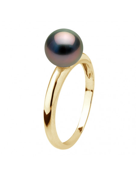 Bague en Or et Perle de Culture de Tahiti Ronde 7 mm - MOREA