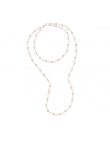 Necklace Semi Round Culture Beads 7 mm - Length 120 cm - 4 Colors - Nelly