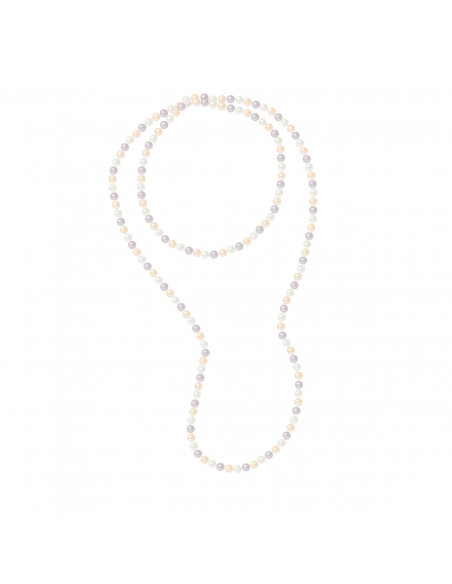 Necklace Semi Round Culture Beads 7 mm - Length 120 cm - 4 Colors - Nelly