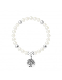 Bracelet Breloque Arbre de Vie en Perles de Culture et Boules - Argent 925 - 3 Coloris - YONA