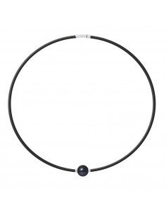 Collar de perlas genuinas y cáscara de plata de plata