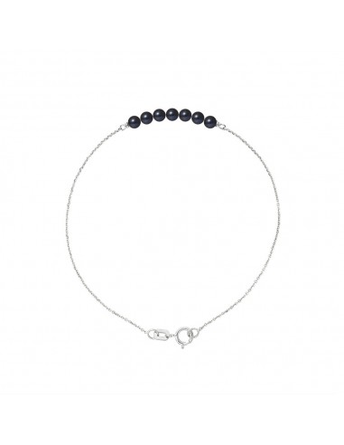 Yellow gold or white gold bracelet - 4 mm culture beads - 2 colors -