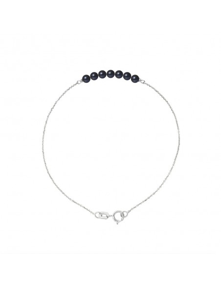 Yellow gold or white gold bracelet - 4 mm culture beads - 2 colors -