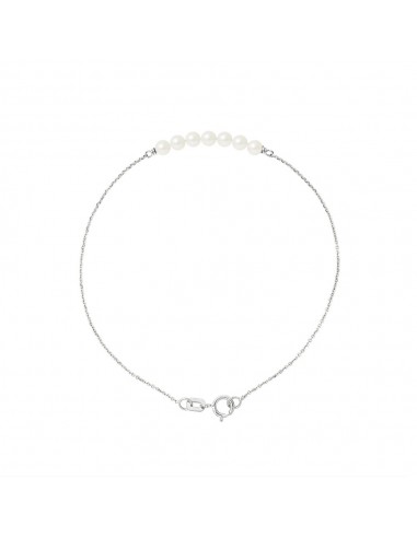 Yellow gold or white gold bracelet - 4 mm culture beads - 2 colors -