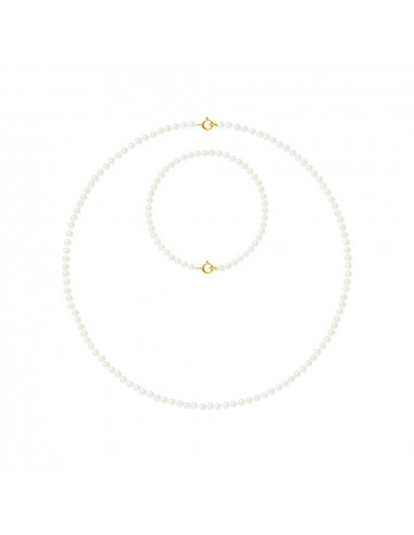 Goldener Schmuck - Halskette und Armband-Rang der Kultur-Perlen 3 mm - 5 Farben - Cecilia