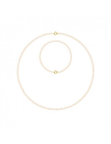 Ornamento dorato - Collana e braccialetto Braccialetto di coltura perline 3 mm - 5 colori - Cecilia