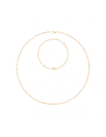 Golden Adornment - Necklace and Bracelet Rank of Culture Beads 3 mm - 5 Colors - Cecilia