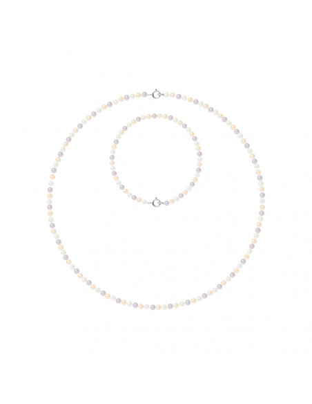 Ornamento dorato - Collana e braccialetto Braccialetto di coltura perline 3 mm - 5 colori - Cecilia