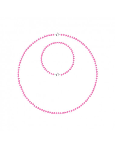 Ornamento dorato - Collana e braccialetto Braccialetto di coltura perline 3 mm - 5 colori - Cecilia