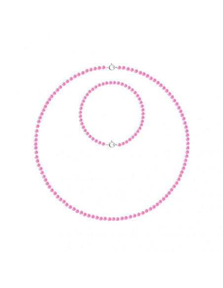 Ornamento dorato - Collana e braccialetto Braccialetto di coltura perline 3 mm - 5 colori - Cecilia