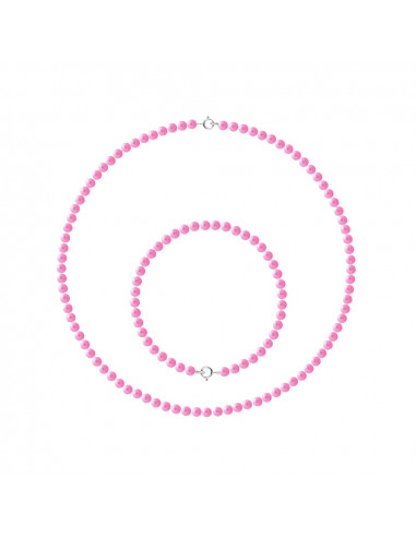 Endrums Perle Collana e bracciale Bracciale Perline da 4 mm - Gold Chiusura - 8 colori - Angela