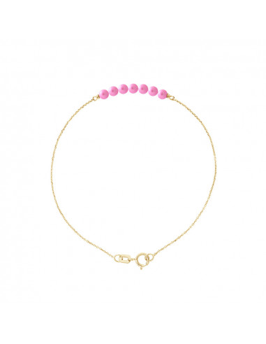 Pulsera de oro amarillo o oro blanco y perlas de cultivo de 3 mm - 5 colores - Cathy