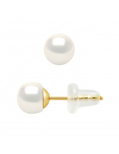 Boucles d'Oreilles en Or et Perles de Culture 5 mm - 2 Coloris - MIA
