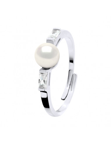 Genuine Silver Silver Ring Black Pearl Zyrconuim Oxide