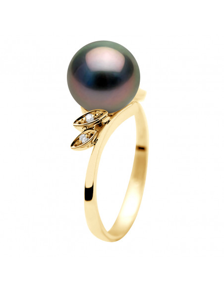 Bague Joaillerie en Or, Diamants et Perle de Tahiti - MAVEANA