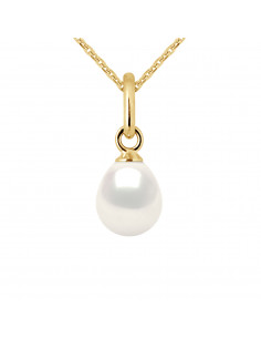 Pendentif en Or et Perle de Culture Poire 6 mm - 2 Coloris - ELIZA