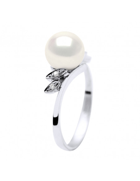 Bague Joaillerie en Or, Diamants et Perle de Culture 7 mm - STELLA