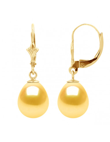 Orecchini a ciondoli in oro perline e colture 9 mm - 4 colori - Katy