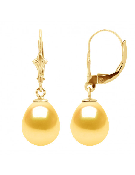 Orecchini a ciondoli in oro perline e colture 9 mm - 4 colori - Katy