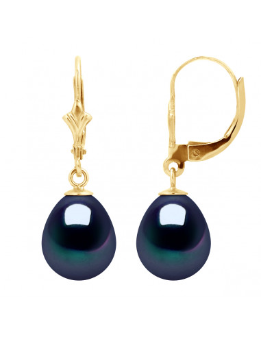 Orecchini a ciondoli in oro perline e colture 9 mm - 4 colori - Katy