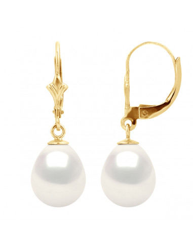 Orecchini a ciondoli in oro perline e colture 9 mm - 4 colori - Katy