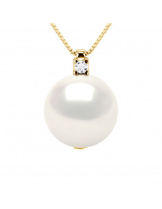 Collier en Or et Diamant Perle de Culture 10 mm - 2 Coloris - ADRIANA
