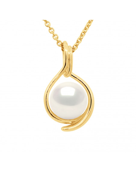 Gold Pendant and 8mm Culture Pearl - Moona