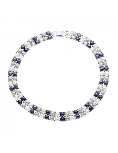 Necklace 2 rows 4 mm culture beads - 5 colors - Lena