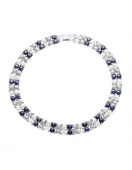 Necklace 2 rows 4 mm culture beads - 5 colors - Lena