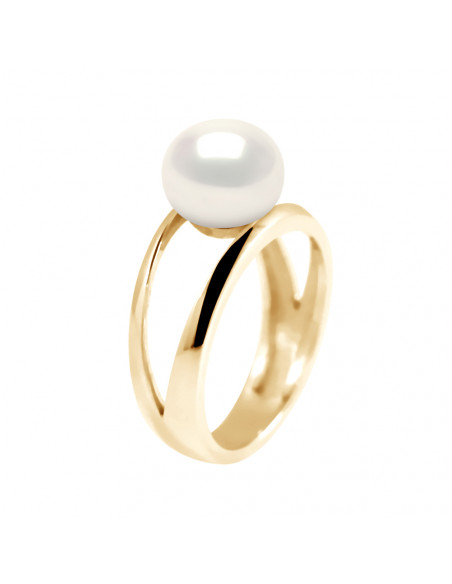 Anillo basura abierta en oro y perla cultivada 8 mm - Ines