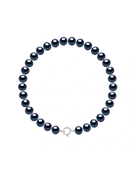 Semi Round Culture Beaded Bracelet 6mm - Gold Clasp - 2 Colors - Coralie