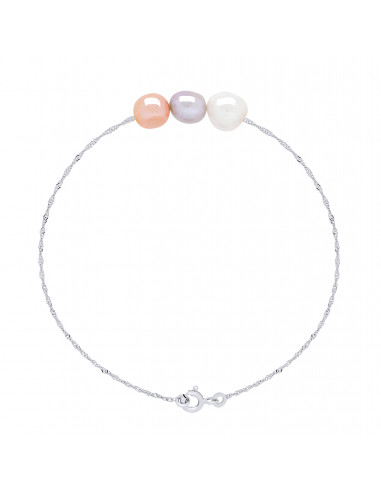 Pulsera 3 Culture Baroque Beads 8 mm en Silver 925 - Alba