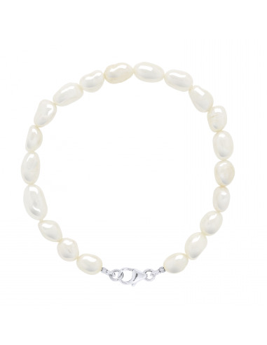 Pulsera de cuentas barrocas 6 mm - 4 colores disponibles - Plata 925 - Tess