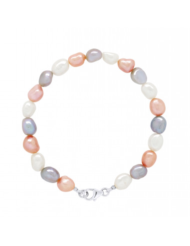 Bracciale per perline barocche da 6 mm - 4 colori disponibili - Argento 925 - Tess