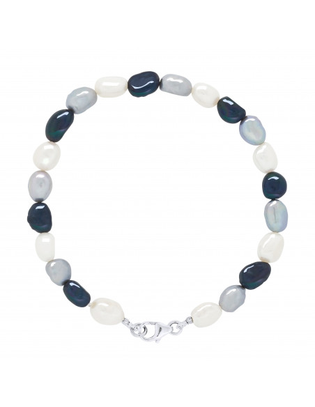 Pulsera de cuentas barrocas 6 mm - 4 colores disponibles - Plata 925 - Tess