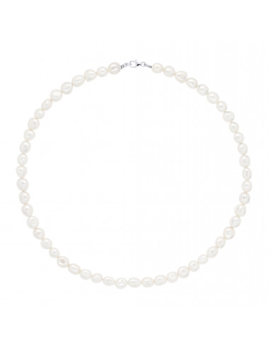 Baroque bead necklace 6 mm - 4 colors available - Silver 925 - Tess