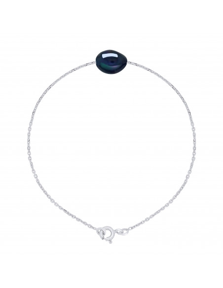 Gold chain bracelet and baroque culture pearl - 3 colors - Tiphaine