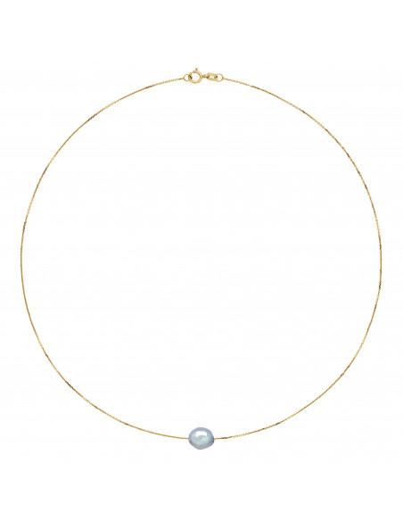 Gold Chain Necklace and Baroque Culture Pearl - 3 Colors - Tiphaine