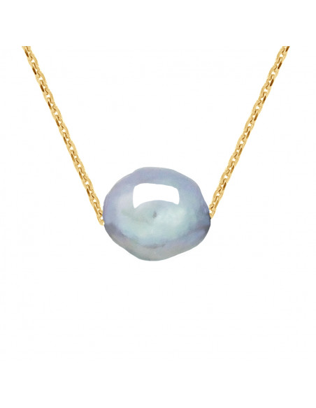 Collier Chaine en Or et Perle de Culture Baroque - 3 Coloris - TIPHAINE