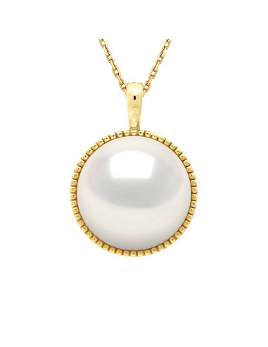 Colgante de oro amarillo o oro blanco y una perla de cultivo de 10 mm - Deborah