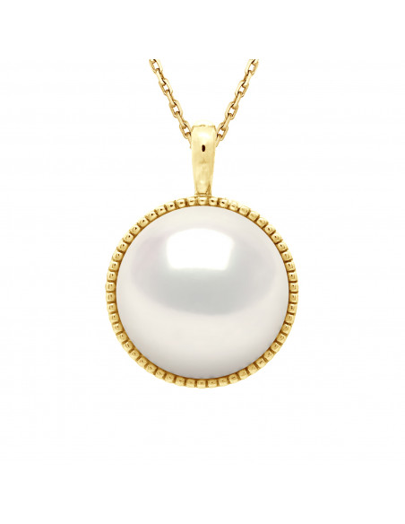 Colgante de oro amarillo o oro blanco y una perla de cultivo de 10 mm - Deborah