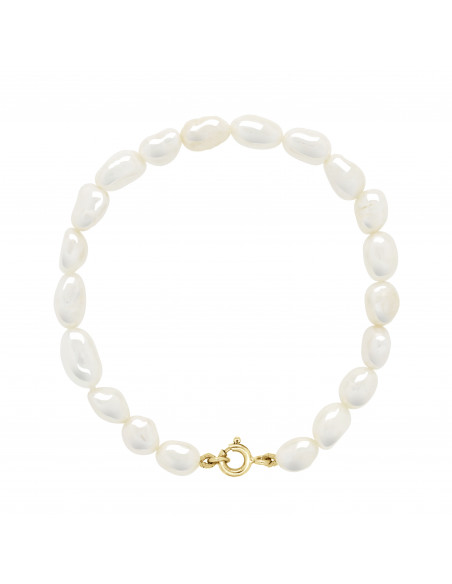 Armband Perlen der Kultur Barock 6 mm - 4 Farben - Gelbgold Clasp - SILVIJA