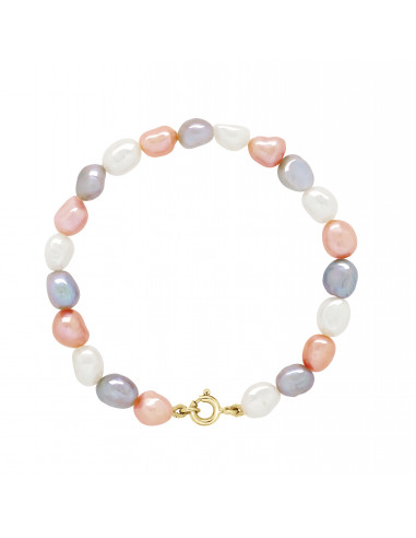 Bracciale per perline barocche da 6 mm - 4 colori - Chiusura in oro giallo - Silvija