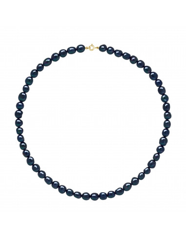 Baroque Beads Necklace 6 mm - 4 Colors - Yellow Gold Clasp - Silvija