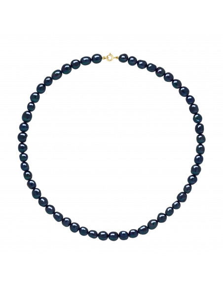 Baroque Beads Necklace 6 mm - 4 Colors - Yellow Gold Clasp - Silvija