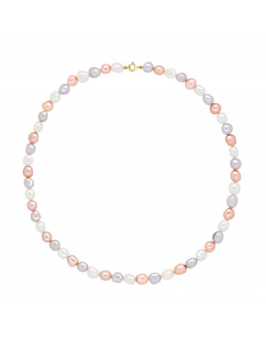 Barock Kultur Perlenkette 6 mm - 4 Farben - Gelbgoldverschluss - SILVIJA