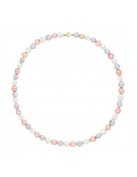 Barock Kultur Perlenkette 6 mm - 4 Farben - Gelbgoldverschluss - SILVIJA