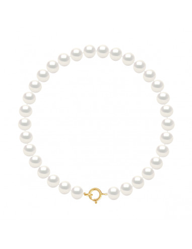 Semi Round Culture Beaded Bracelet 6mm - Gold Clasp - 2 Colors - Coralie